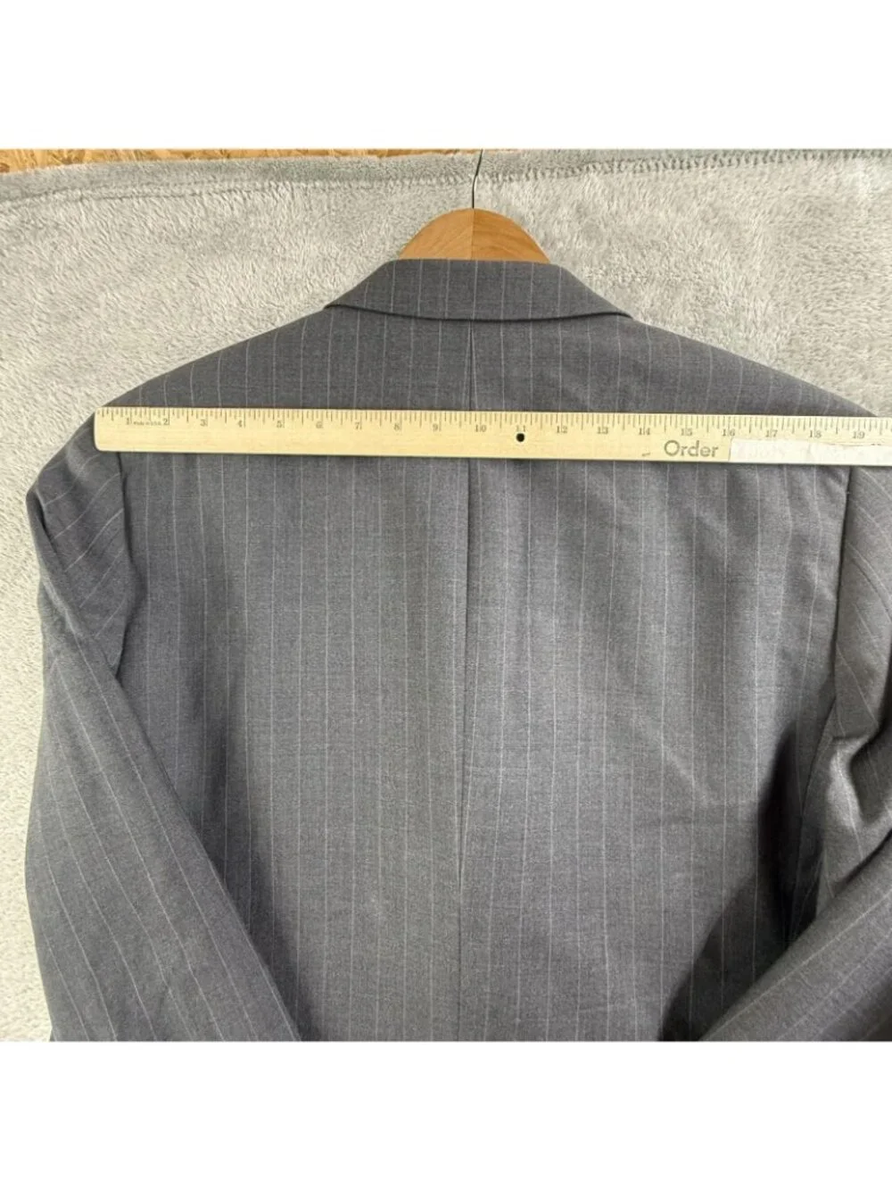 Brooks Brothers Suit Jacket Mens 42L Gray Pinstripe 346 Stretch Wool Sport Coat